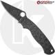 MODIFIED Spyderco Para Military 2 Knife with Acid Stonewash Blade + KP Damascus Pattern Carbon Fiber Scales + KP All Black Hardw