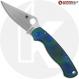 MODIFIED Spyderco Paramiliary 2 Knife - Satin Blade - AWT Agent Custom Anodized Scales - Blue Titanium Hardware