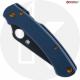MODIFIED Spyderco Paramiliary 2 Knife - Black DLC - Exclusive AWT Agent SKINNY Midnight Blue Scales - Bronze Titanium Hardware