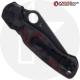 MODIFIED Spyderco Para Military 2 Knife with Black DLC Blade + KP Red Shred Carbon Fiber Scales