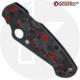 MODIFIED Spyderco Para Military 2 Knife with Black DLC Blade + KP Red Shred Carbon Fiber Scales
