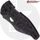 MODIFIED Spyderco Yojimbo 2 Knife with Acid Stonewash Blade + KP Damascus Pattern Carbon Fiber Scales + KP All Black Hardware
