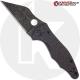 MODIFIED Spyderco Yojimbo 2 Knife with Acid Stonewash Blade + KP Damascus Pattern Carbon Fiber Scales + KP All Black Hardware