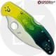 MODIFIED Spyderco Salt 2 - Wharncliffe - Serrated - BLUE Fade Rit Dye Handle