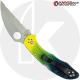 MODIFIED Spyderco Salt 2 - Wharncliffe - Serrated - BLUE Fade Rit Dye Handle