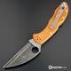 MODIFIED Sprint Run Spyderco Delica 4 - Acid Stonewash HAP40 - Burnt Orange Handle