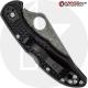 MODIFIED Spyderco Delica 4 - Acid Wash - Black Handle/Black Backspacer