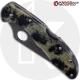 MODIFIED Spyderco Delica 4 Knife - Glow In The Dark Zome - Acid Stonewash