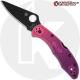 MODIFIED Spyderco S30V Delica Knife - Black TiCN Blade - Purple Fade