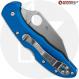 MODIFIED Spyderco Delica S30V Knife - Regrind Wharncliffe + AWT Delica Agent Cobalt Blue Scales