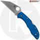 MODIFIED Spyderco Delica S30V Knife - Regrind Wharncliffe + AWT Delica Agent Cobalt Blue Scales