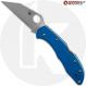 MODIFIED Spyderco Delica S30V Knife - Regrind Wharncliffe + AWT Delica Agent Cobalt Blue Scales