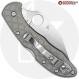 MODIFIED Spyderco Delica S30V Knife - Regrind Wharncliffe + AWT Delica Limited Edition Hex Pattern Sniper Grey Scales