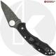 MODIFIED Spyderco Delica 4 - Acid Wash - Regrind - Black Handle/Black Backspacer