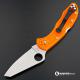 MODIFIED Spyderco Delica 4 - Regrind - Orange Handle