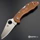 MODIFIED Spyderco Delica 4 - Regrind - Brown Handle