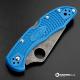 MODIFIED Spyderco Delica 4 - Acid Wash - Regrind - Blue Handle/Black Backspacer