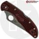 MODIFIED Spyderco Delica 4 - The Ron Burgundy - Acid Wash - Regrind - Rit Dyed Handle