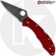 MODIFIED Spyderco Delica 4 - The Red Dragon - Acid Wash - Rit Dyed Handle