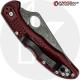 MODIFIED Spyderco Delica 4 - The Ron Burgundy - Acid Wash - Rit Dyed Handle