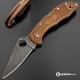 MODIFIED Spyderco Delica 4 - Acid Wash - Brown Handle/Black Backspacer