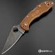 MODIFIED Spyderco Delica 4 - Acid Wash - Brown Handle/Black Backspacer