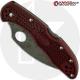 MODIFIED Spyderco Delica 4 - The Ron Burgundy - Wharncliffe - Acid Wash - Rit Dyed Handle