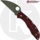 MODIFIED Spyderco Delica 4 - The Ron Burgundy - Wharncliffe - Acid Wash - Rit Dyed Handle