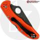 MODIFIED Spyderco Delica 4 - Acid Wash - Regrind - Orange Handle