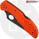 MODIFIED Spyderco Delica 4 - Acid Wash - Regrind - Orange Handle