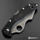 MODIFIED Spyderco Delica 4 - Reground Wharncliffe - Acid Wash - Black Handle