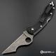 MODIFIED Spyderco Delica 4 - Reground Wharncliffe - Acid Wash - Black Handle