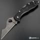 MODIFIED Spyderco Delica 4 - Reground Wharncliffe - Acid Wash - Black Handle