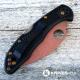 MODIFIED Spyderco Delica 4 - Wharncliffe - Copper Wash - Heat Color Hardware - Black Handle