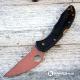 MODIFIED Spyderco Delica 4 - Wharncliffe - Copper Wash - Heat Color Hardware - Black Handle