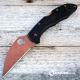 MODIFIED Spyderco Delica 4 - Wharncliffe - Copper Wash - Heat Color Hardware - Black Handle