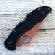 MODIFIED Spyderco Delica 4 - Copper Wash - Heat Color Hardware - Black Handle