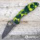 MODIFIED Spyderco Delica 4 - S30V - Acid Wash - Regrind - Yellow Zome - Very Limited