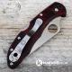 MODIFIED Spyderco Delica 4 - Satin S30V - Red and Black Zome - Rit Dye Handle - Very Limited