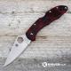 MODIFIED Spyderco Delica 4 - Satin S30V - Red and Black Zome - Rit Dye Handle - Very Limited