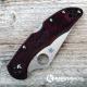 MODIFIED Spyderco Delica 4 - VG10 - BLACK CHERRY Zome - Rit Dye Handle - Very Limited