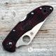 MODIFIED Spyderco Delica 4 - S30V - BLACK CHERRY Zome - Rit Dye Handle - Very Limited