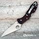 MODIFIED Spyderco Delica 4 - S30V - BLACK CHERRY Zome - Rit Dye Handle - Very Limited