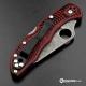 MODIFIED Spyderco Delica 4 - S30V - Acid Stonewash - Regrind - Red and Black Zome - Rit Dye Handle