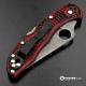 MODIFIED Spyderco Delica 4 - S30V - Acid Stonewash - Red and Black Zome - Rit Dye Handle