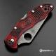 MODIFIED Spyderco Delica 4 - S30V - Acid Stonewash - Red and Black Zome - Rit Dye Handle