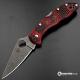 MODIFIED Spyderco Delica 4 - S30V - Acid Stonewash - Red and Black Zome - Rit Dye Handle