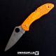 MODIFIED Spyderco Delica 4 - Acid Wash -  Orange Handle/Black Backspacer