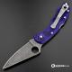 MODIFIED Spyderco Delica 4 - VG10 - Acid Stonewash - Blurple Zome - Rit Dye Handle