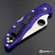 MODIFIED Spyderco Delica 4 - Satin VG10 - Blurple Zome - Rit Dye Handle